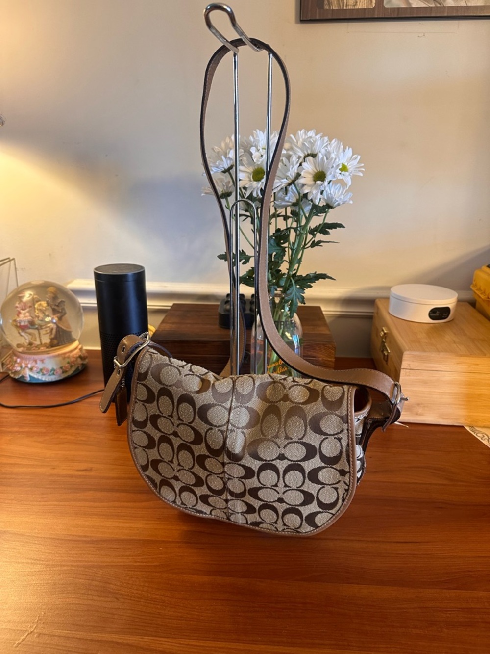Coach Signature Canvas Brown Vintage Saddle Crossbody Women’s